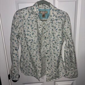 Arizona Jean Company Blue Floral Shirt